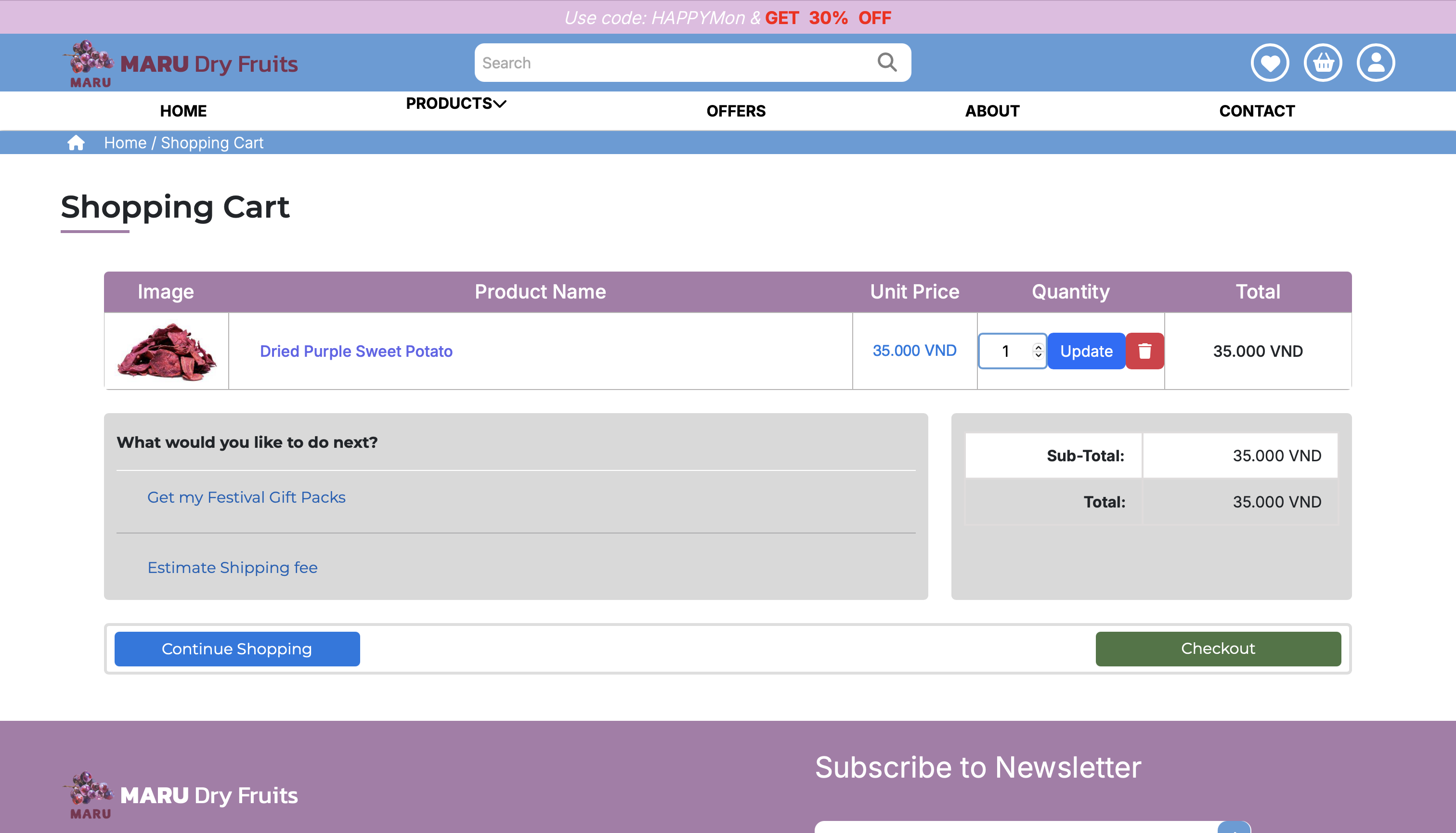 Maru Dry Fruit Store e-commerce website